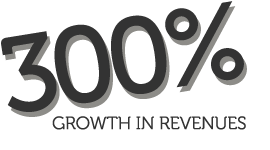 300% Growth in Revenues